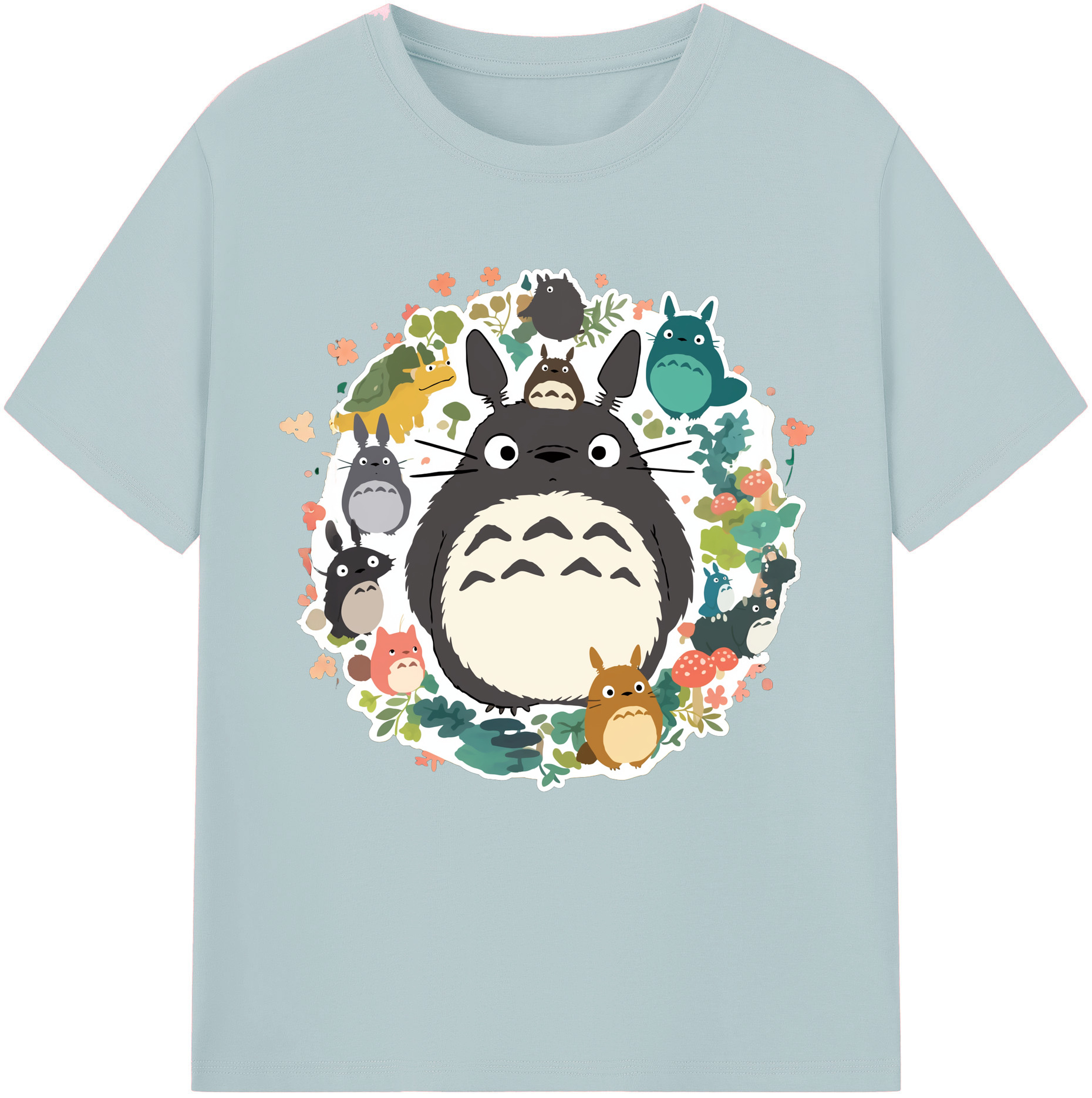 （画像用） となりのトトロ 草壁メイ 草壁サツキ My Neighbor Totoro Satsuki Kusakabe Mei Kusakabe 綿100％半袖Tシャツ（フロントプリント）
